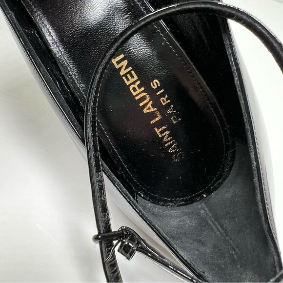 SAINT LAURENT Patent Opyum Appelle Moi Ankle Strap Pump 40 Black - Picture 12 of 13